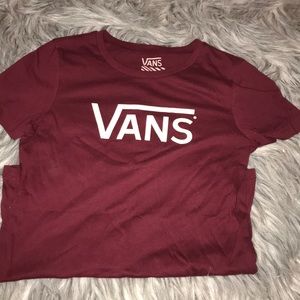 Burgundy vans tee